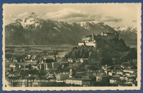 Salzburg mit Untersberg, gelaufen 1941 (AK4973)