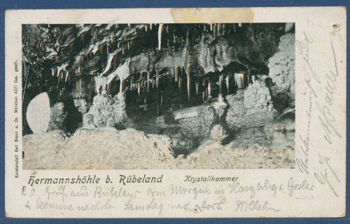 Hermannshöhle bei Rübeland Krystallkammer, gelaufen 1902 Mängel (AK4962)