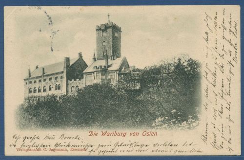 Eisenach Wartburg von Osten gesehen, gelaufen 1902 (AK5010)
