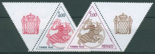 Monaco 1983 Portomarken Fürstliches Siegel Ritter zu Pferd P 77/78 Zf postfrisch