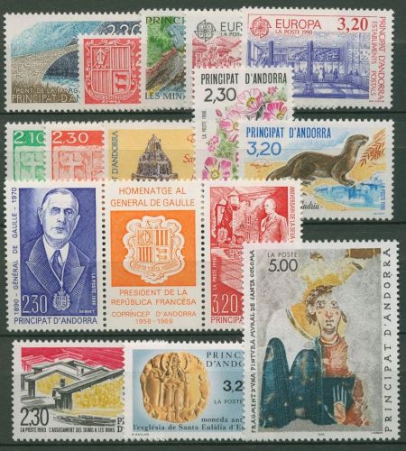 Andorra (frz.) 1990 Jahrgang komplett (406/20) postfrisch