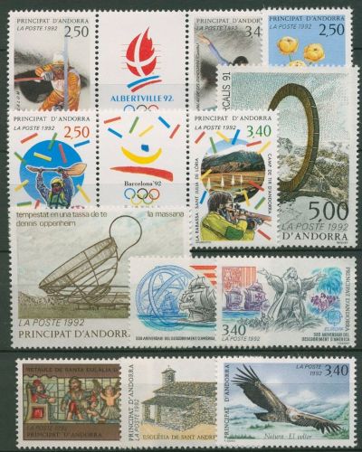 Andorra (frz.) 1992 Jahrgang komplett (434/45) postfrisch