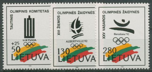 Litauen 1992 Olympische Spiele in Albertville und Barcelona 496/98 postfrisch