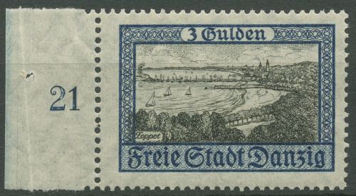 Danzig 1924 Freimarke Ansicht Zoppot 209 Randstück postfrisch