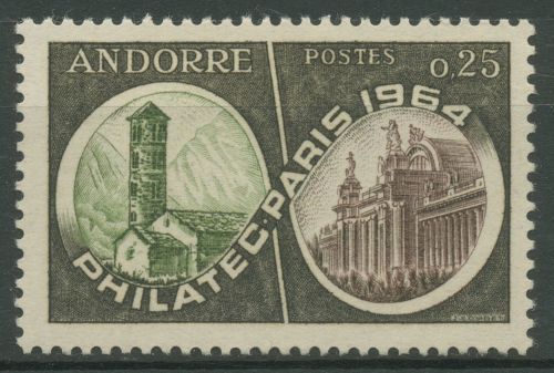 Andorra (frz.) 1964 PHILATEC Paris Kirche 182 mit Falz