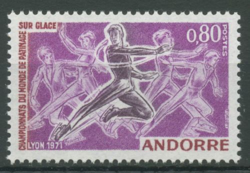 Andorra (frz.) 1971 Eiskunstlauf-WM 229 mit Falz