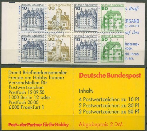 Bund 1980 Burgen & Schlösser Markenheftchen MH 22 I a gestempelt