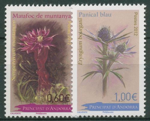 Andorra (frz.) 2012 Pflanzen Hauswurz Distel 749/50 postfrisch