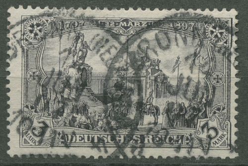 Deutsches Reich 1902 Kaiser Wilhelm Denkmal ohne WZ, 80 Aa gestempelt geprüft