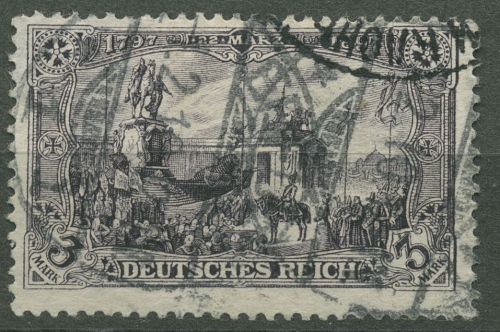 Dt. Reich 1902 Kaiser Denkmal ohne WZ, 80 Ba gestempelt geprüft, kl. Zahnfehler