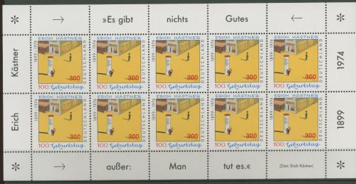 Bund 1999 100. Geb. von Erich Kästner Kleinbogen 2035 K postfrisch (C15374)
