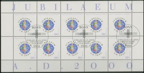 Bund 2000 Jubiläum Anno Domini 2000 Kleinbogen 2087 K gestempelt (C15434)