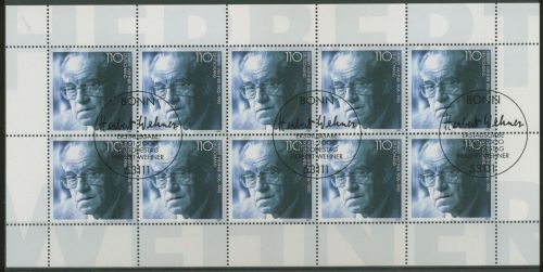 Bund 2000 10. Todestag von Herbert Wehner Kleinbogen 2092 K gestempelt (C15444)