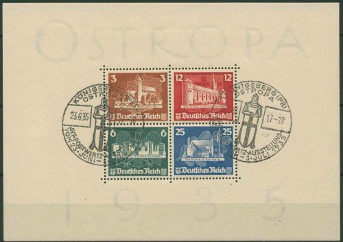 Deutsches Reich 1935 OSTROPA Block 3 gestempelt SST, sehr sauber