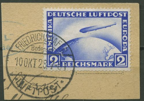Deutsches Reich 1928 Flugpostmarke Luftschiff Graf Zeppelin 423 gestempelt