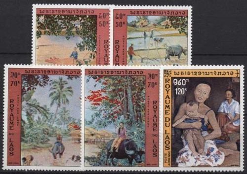 Laos 1972 Gemälde von Marc Leguay 349/53 postfrisch