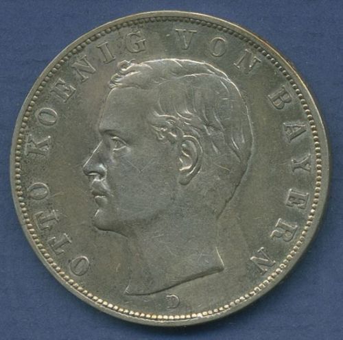 Bayern 3 Mark 1911 D, König Otto, J 47 ss/vz (m6764)