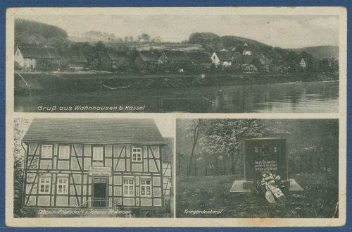Gruß aus Wahnhausen Lebensmittelgeschäft Heckmann, gelaufen 1943 (AK5073)