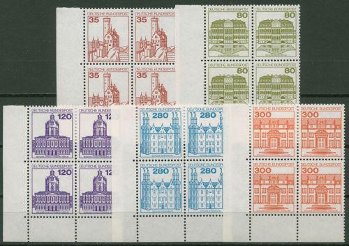 Bund 1982 Burgen & Schlösser 4er-Block Ecke unten links 1139/43 postfrisch