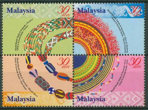 Malaysia 2001 Perlenstickerei 1029/32 ZD C postfrisch