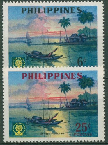 Philippinen 1960 Weltflüchtlingsjahr Sonnenuntergang Manila 652/53
