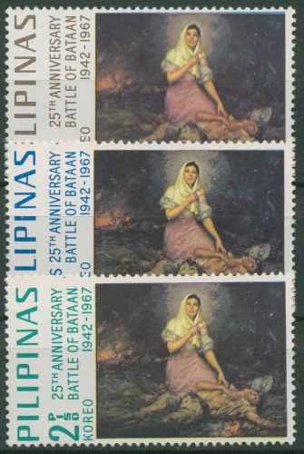 Philippinen 1967 Schlacht auf Bataan Gemälde 822/24 postfrisch