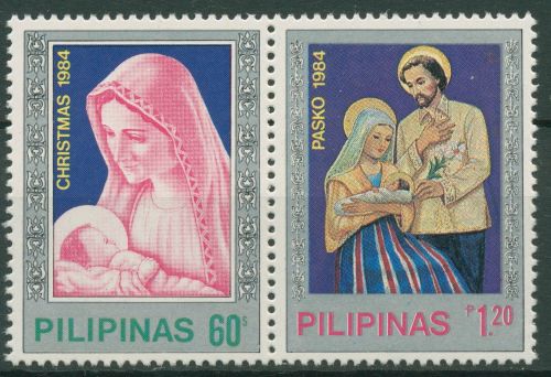 Philippinen 1984 Weihnachten Madonna Heilige Familie 1637/38 ZD postfrisch