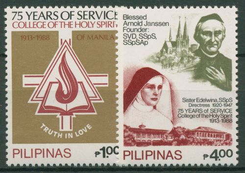 Philippinen 1988 Schule des Ordens vom Heiligen Geist 1855/56 postfrisch