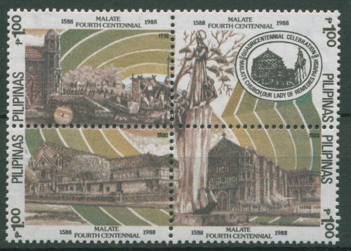 Philippinen 1988 Kirche von Malate 1919/22 ZD postfrisch