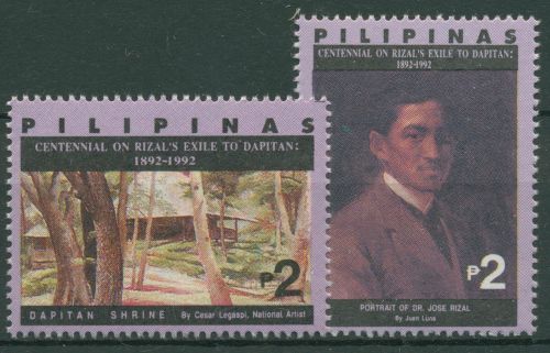 Philippinen 1992 Gemälde Freiheitskämpfer José Rizal 2164/65 postfrisch