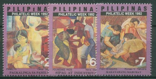 Philippinen 1992 Woche der Philatelie Gemälde 2224/26 postfrisch