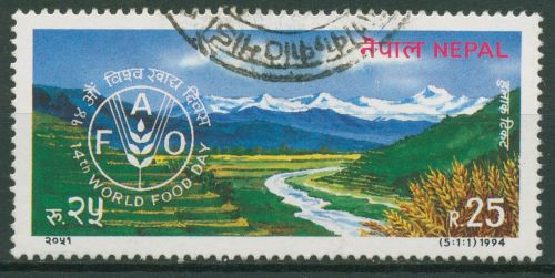 Nepal 1994 Welternährungstag FAO Felder 568 gestempelt