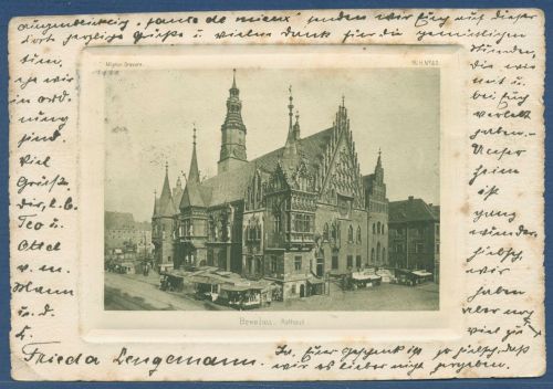 Breslau Das Rathaus, gelaufen 1908 (AK5139)