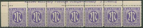 Bizone 1945 AM-POST Amerik. Druck 1 x mit Inschrift oben postfrisch