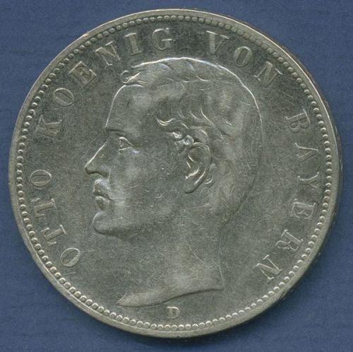 Bayern 5 Mark Silber 1903 D, König Otto, J 46 ss-vz (m6774)