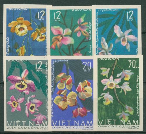 Vietnam Nord 1966 Pflanzen Blumen Orchideen 425/30 U ungebraucht o.G.