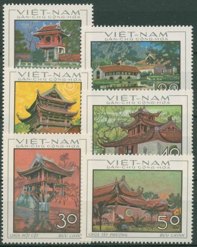 Vietnam Nord 1968 Bauwerke Pagoden 550/55 ungebraucht o.G.
