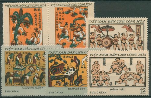 Vietnam 1972 Farbholzschnitte 683/88 ungebraucht o.G.