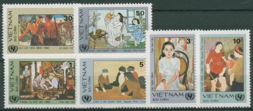 Vietnam 1984 Gemälde 1513/18 ungebraucht o.G.