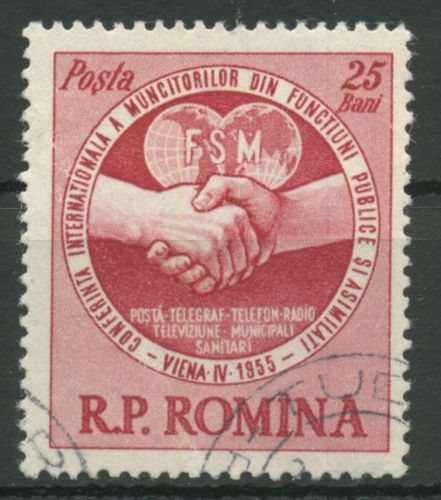 Rumänien 1955 Kongress des öffentlichen Dienstes 1510 gestempelt