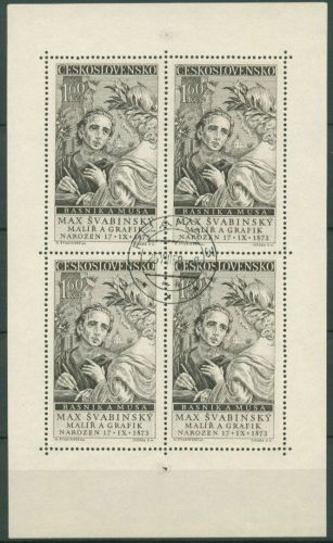Tschechoslowakei 1958 Maler M.Svabinský Kleinbogen 1092 K gestempelt (C91922)