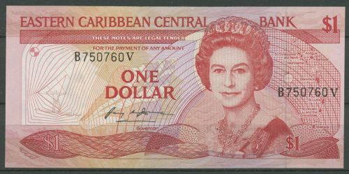 Ostkaribische Staaten 1 Dollar (1985-87) Suffix V, KM 17 v kassenfrisch (K1858)