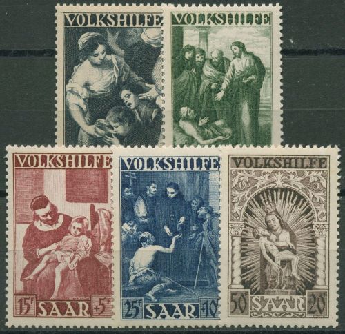 Saarland 1949 Volkshilfe: Gemälde 267/71 postfrisch