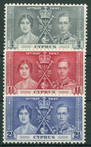 Zypern 1937 König Georg VI. & Königin Elisabeth 133/35 postfrisch