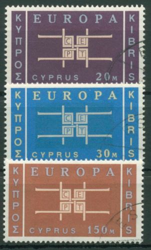 Zypern 1963 Europa CEPT Buchstaben Ornament 225/27 gestempelt