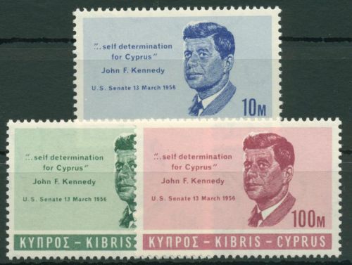 Zypern 1965 Präsident John F. Kennedy 247/49 postfrisch
