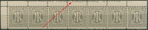 Bizone 1945 Am. Druck Inschrift mit Plattenfehler 2 x Br I, Papier x postfrisch