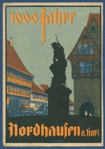 1000 Jahre Nordhausen a. Harz Amtliche Festpostkarte, gelaufen 1929 (AK5206)