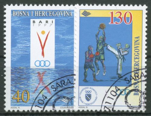 Bosnien-Herzegowina 1997 Mittelmeerspiele Bari 92/93 gestempelt