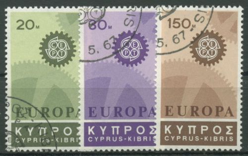 Zypern 1967 Europa CEPT Zahnräder 292/94 gestempelt